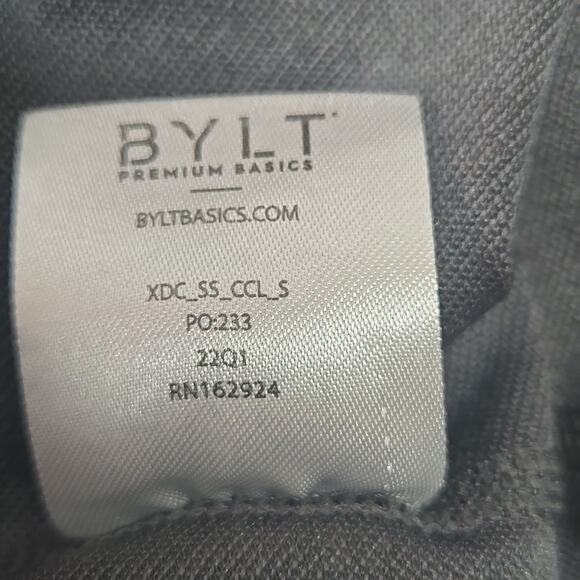 BYLT Drop Cut Short Sleeve Lux Tee  Grey Size Small - Picture 5 of 5